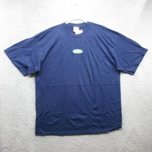 Nike Vintage Embroidered Center Swoosh Short Sleeve Shirt Mens XL Blue USA 90 #